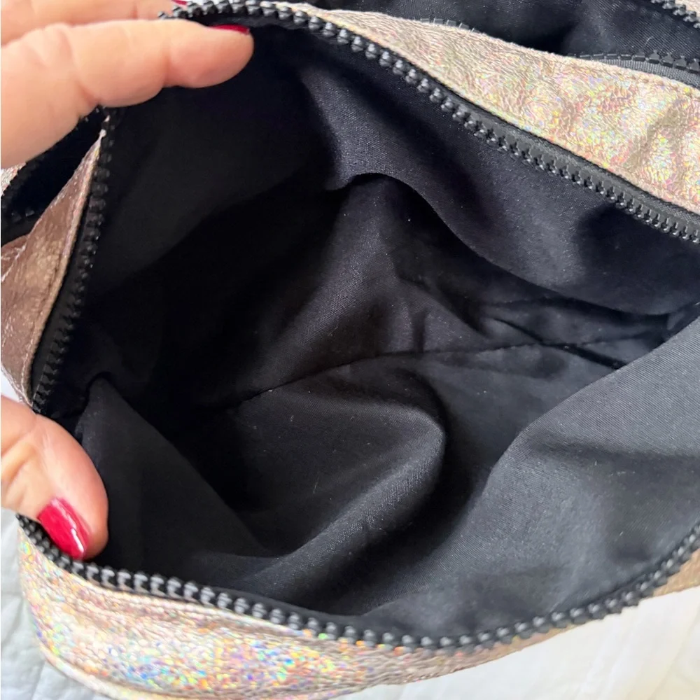 Holographic glittery Cosmetic Bag with Double Zipper